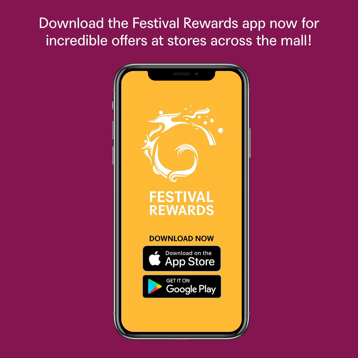 Get discounts with Festival Rewards app.